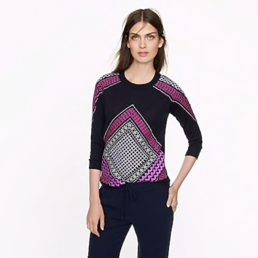 J.Crew Tippi Sweater in Embroidered Tile